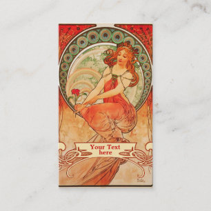 Mucha Art nouveau - Art Deco-Affärskorten Visitkort