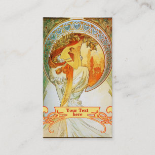 Mucha Art nouveau - Art Deco-Affärskorten Visitkort