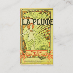 Mucha Art nouveau - Art Deco-Affärskorten Visitkort