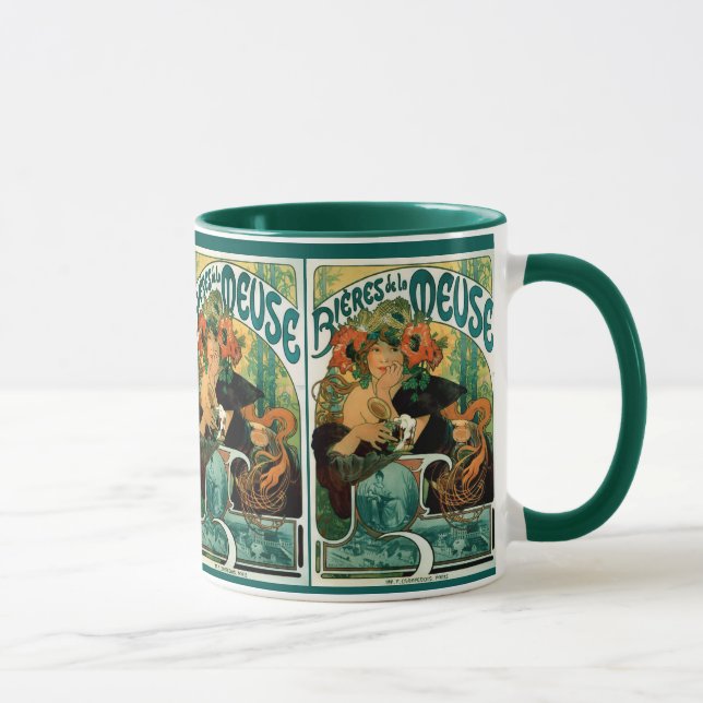 Mucha Art nouveau: Bieres de la Meuse Mugg (Höger)