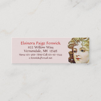 Mucha Art nouveau Bookmark Smala Affärskort Mini Visitkort