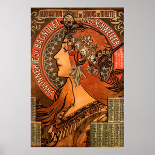 Mucha Art nouveau Dam Soap Poster