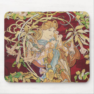 Mucha art nouveau: Kvinna med daisyn Musmatta