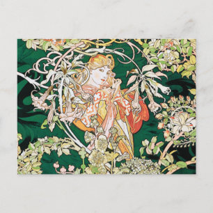 Mucha Art nouveau: Kvinnor med Daisy Vykort