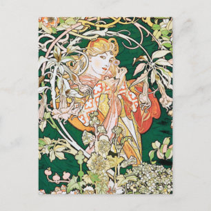 Mucha Art nouveau: Kvinnor med Daisy Vykort
