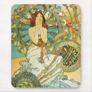 Mucha art nouveau Monte - carlo dam Mousepad Musmatta