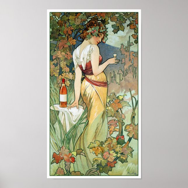 Mucha Art nouveau Poster: Cognac Poster (Framsidan)