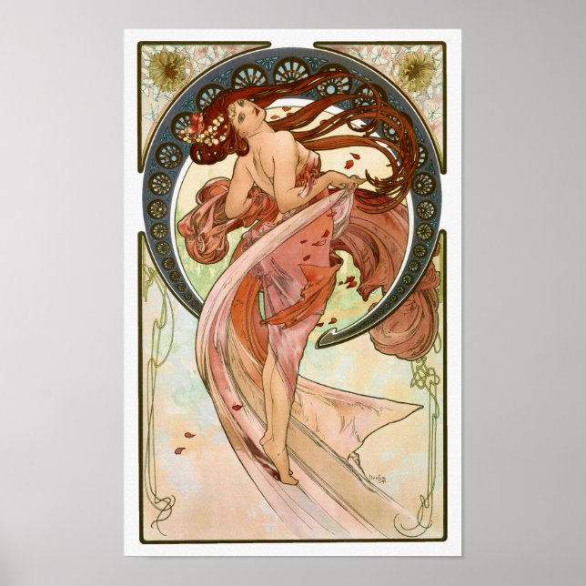 Mucha Art nouveau Poster - Dance (Framsidan)