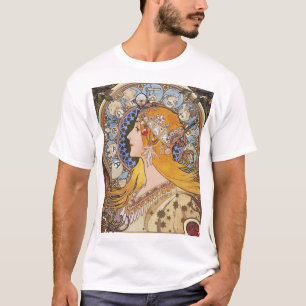 Mucha Art nouveau T-Shirt - Zodiac - La Plume