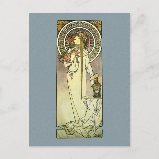 Mucha Art nouveau Trappistine-vykort Vykort (Framsida)