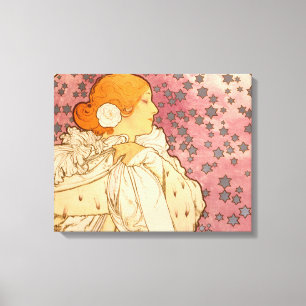 Mucha Art nouveau Woman Beauty Canvastryck