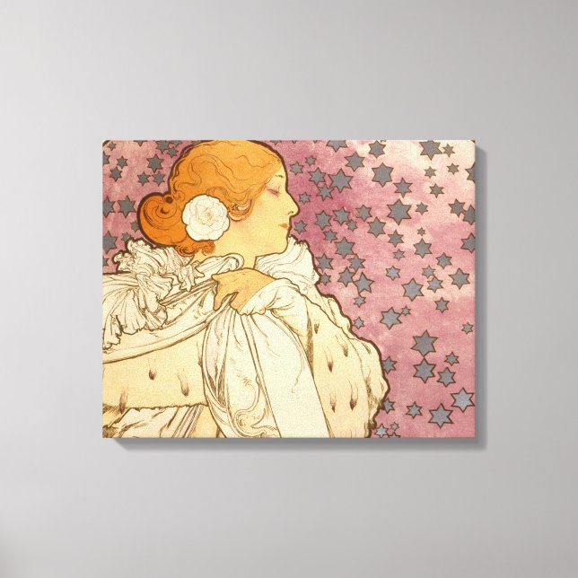 Mucha Art nouveau Woman Beauty Canvastryck (Framsida)