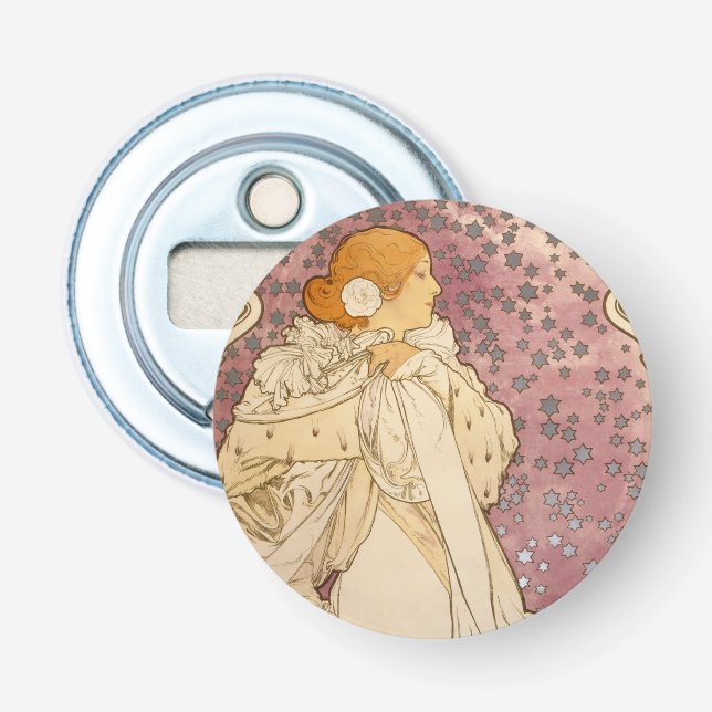 Mucha Art nouveau Woman Beauty Flasköppnare (Framsidan)