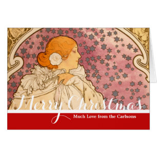 Mucha Art nouveau Woman Beauty Hälsningskort