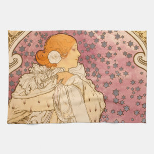 Mucha Art nouveau Woman Beauty Kökshandduk