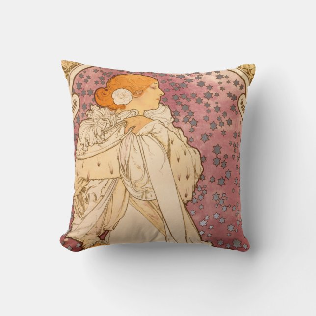 Mucha Art nouveau Woman Beauty Kudde (Framsida)