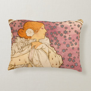 Mucha Art nouveau Woman Beauty Prydnadskudde