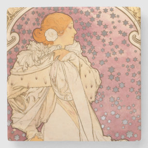 Mucha Art nouveau Woman Beauty Stenunderlägg