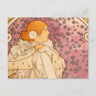 Mucha Art nouveau Woman Beauty Vykort