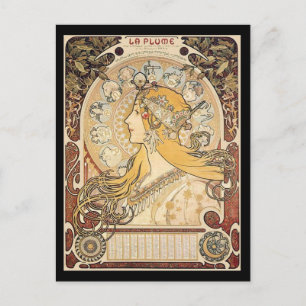 Mucha Art nouveau Woman Vykort