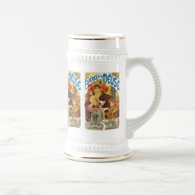 Mucha - Bieres de la Meuse (Beer of the Muse) Sejdel (Höger)