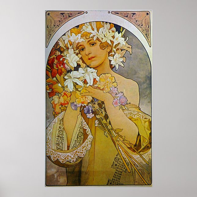 Mucha - blomma 1897 poster (Framsidan)