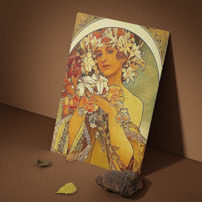 Mucha blommor visitkort (Skapare uppladdad)