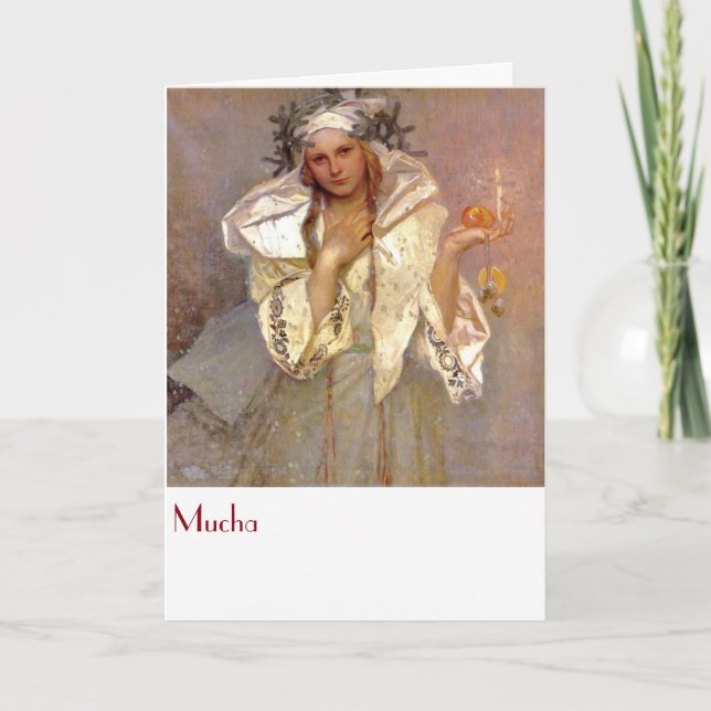 Mucha Christams i Amerika Helgkort (Framsida)