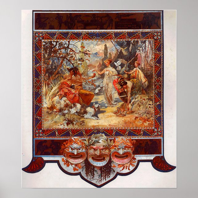 Mucha - domen i Paris 1895 Poster (Framsidan)