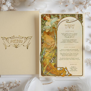 MUCHA Elegance art nouveau Bröllop Inbjudningar