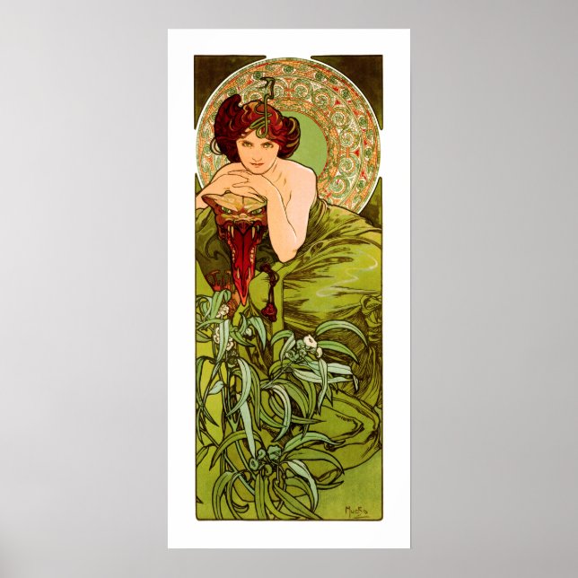 Mucha - Emerald - från serien "Precious Stones Poster (Framsidan)
