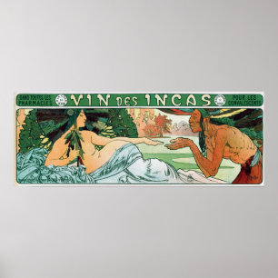 Mucha - en Inca Man och gudarna Incas Wellcome Poster