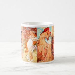 Mucha för fyra serier för säsonger original- mu kaffemugg