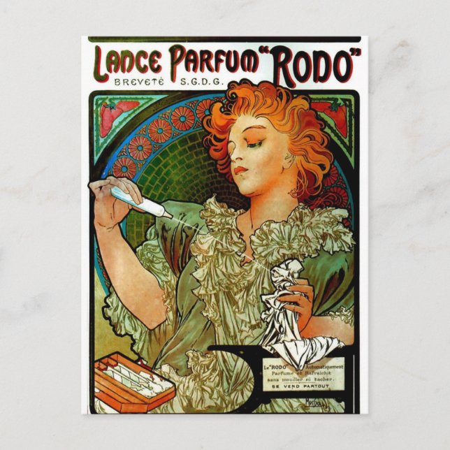 Mucha Lance Parfum Rodo Vykort (Framsida)