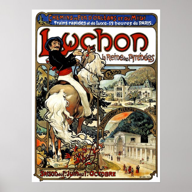 Mucha - Luchon - Art nouveau - Casino Poster (Framsidan)