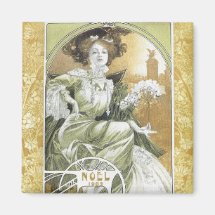 Mucha magnet: Alphonse Mucha - art nouveau Magnet