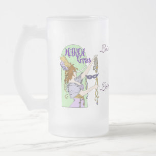 Mucha Mardi Gras Frostat Ölglas