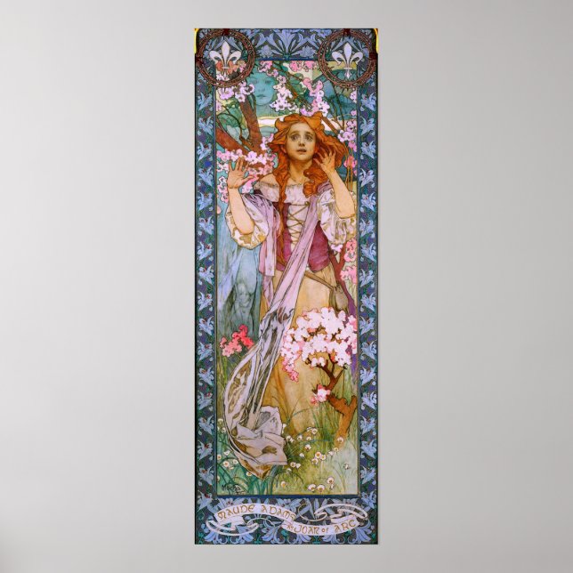 Mucha - Maud Adams som Jeanne d'Arc 1909 Poster (Framsidan)
