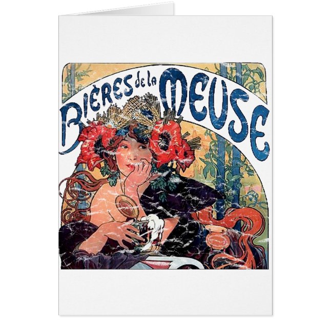 Mucha -Muse -1860 - nödlidande Hälsningskort (Framsidan)