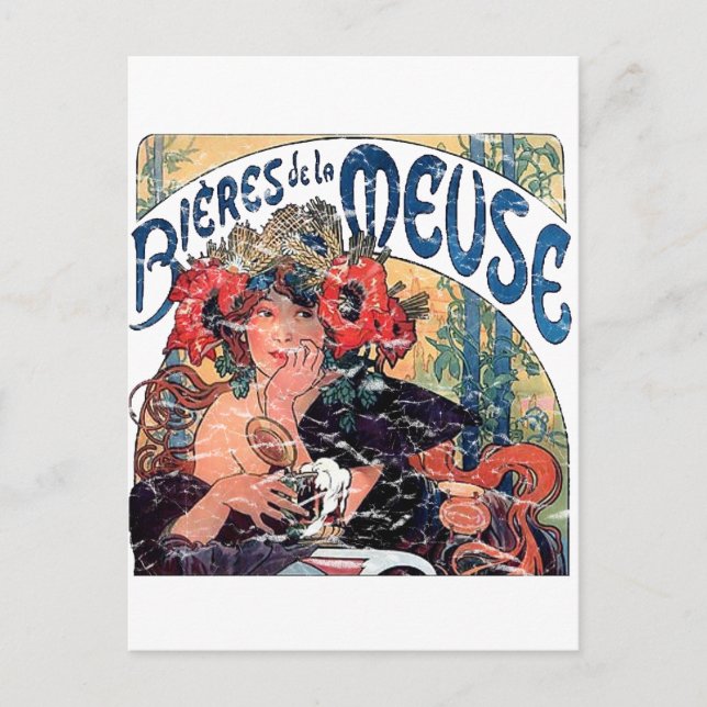 Mucha -Muse -1860 - nödlidande Vykort (Framsida)