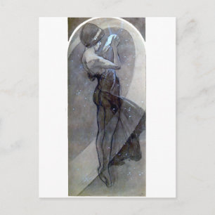 Mucha North star art nouveau deco-kvinna Vykort