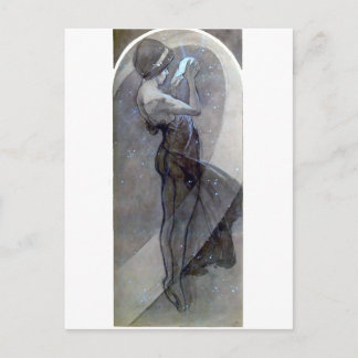 Mucha North star art nouveau deco-kvinna Vykort