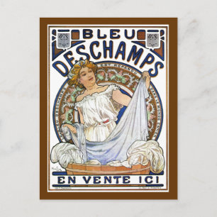 Mucha - Nouveau - Tvättar dag! - Bleu Deschamps Vykort