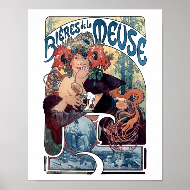 Mucha ölbier poster (Framsidan)