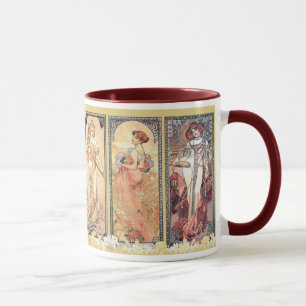 Mucha ~-panel av tre mugg
