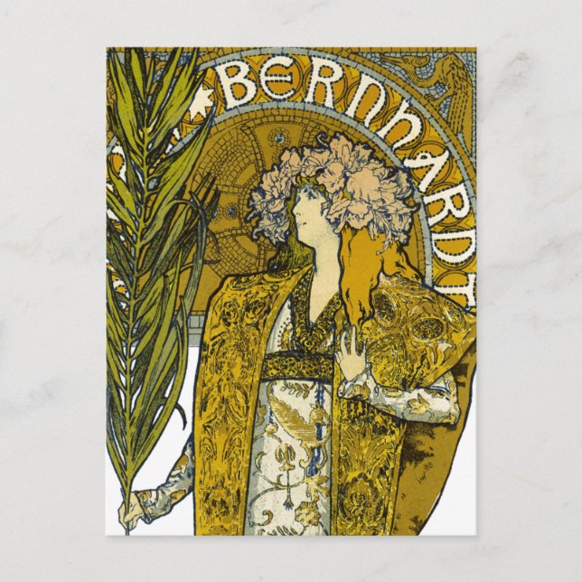 Mucha - Sarah Bernhardt - Gismonda Vykort (Framsida)
