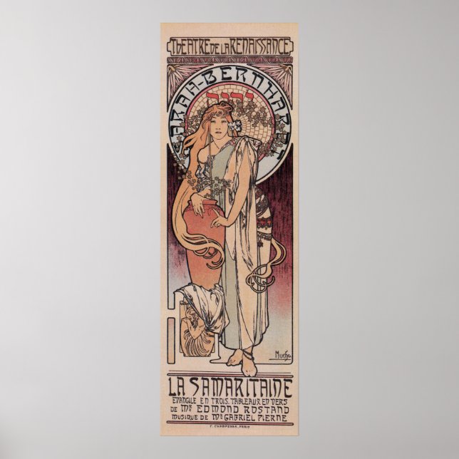 Mucha Sarah Bernhardt The Samaritan lampa post Poster (Framsidan)