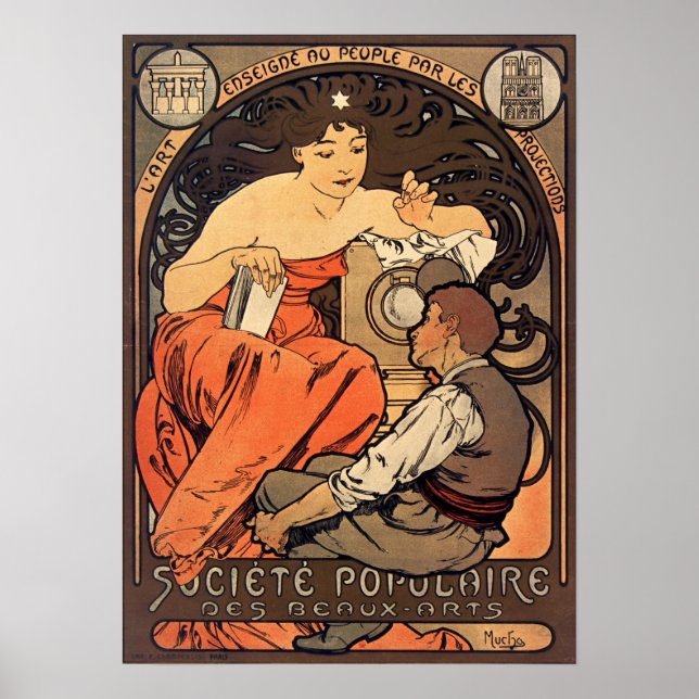 Mucha - Société Populaire des Beaux-Arts Poster (Framsidan)