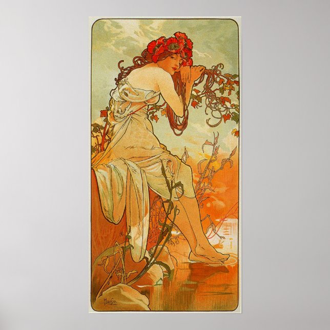 Mucha - Sommaren 1896 Poster (Framsidan)