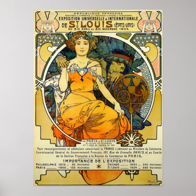 Mucha - Universell och internationell utställning  Poster (Framsidan)